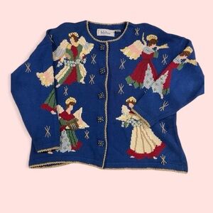 Vintage 90s-80s blue angels 💙 holiday ugly sweater contest winner 🏆 Christmas